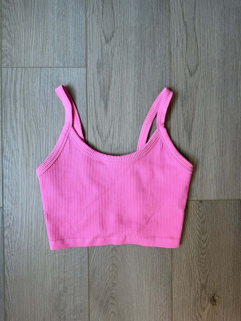 SHEIN Pink Ribbed Seamless Crop Tank Top Size S